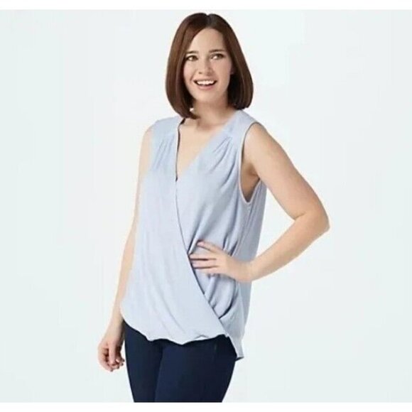 Gibson Look High Low Surplice Tank top Blue Size XS - Picture 1 of 1